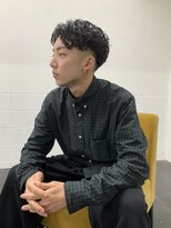 メリケンバーバーショップ フクオカ(MERICAN BARBERSHOP FUK)&nbsp;ハイライトマッシュパーマウルフアッシュブラック