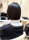 ◯前髪イメチェンアンブレラカラーこなれミディ切りっぱなしボブ