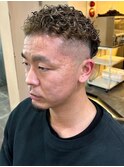 スパイラルパーマ　オリーブアッシュ　スキンフェード【札幌】