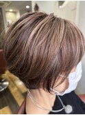 40代50代脱白髪染めグレイヘア白髪ぼかしコントラストハイライト