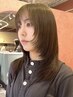 【うねりが強い顔周り前髪ストレート+カラー[名駅/縮毛矯正/酸性ストレート]