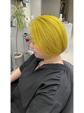 シーンヨコハマ 横浜店(SCENE yokohama) イエローカラー　ボブ
