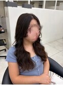 #Long hair #Large curl digital perm 