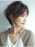 大人ショートレイヤー白髪ぼかし脱白髪染め40代50代60代原宿