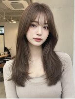ケシキ 表参道 原宿(kesiki.)&nbsp;ミディアムレイヤー顔周りカットハッシュカットワンホンレイヤー