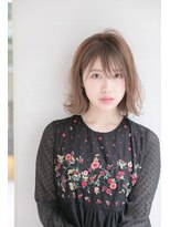 アフロディーテ 銀座(APHRODITE GINZA) ミディアム/デザインカラー/斜めバング/シルキーベージュ/銀座