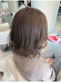 ベージュカラー×上品ミディ/フェミニン/透明感カラー/20代30代