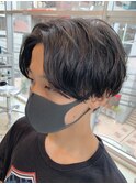 センターパート サイドグラデーション スパイラルパーマ