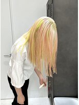 プネル(punel)&nbsp;ブロンド×ピンク×ライム　ケアブリーチ　原宿　久保山