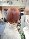 ピンクベージュ テリボブ ダブカラー