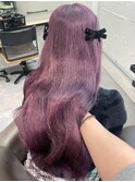 6446ラベンダーパープルハイトーンカラーオンブレレイヤーロング