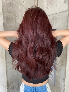 ケイト(kate) 【kate 大宮】波巻きロング×ワインレッド