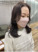 透明感♪髪質改善カラー小顔艶感ボブオリーブベージュ