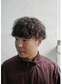 シャドウパーマハイライトアップバングツーブロックマッシュ