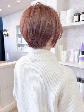 キャアリー(Caary) 福山市Caary20代30代ショートヘア柔らか冬ピンクカラー