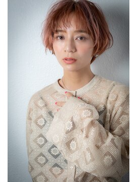 カバーヘア ブリス 大宮西口(COVER HAIR bliss) オレンジベージュアッシュ抜け感小顔ショートボブw大宮20代30代