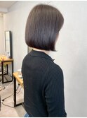 シアーグレージュ艶カラー＊内巻きボブブリーチなし透明感カラー