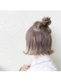 アレンジボブ/ハイトーンベージュ×切りっぱなし