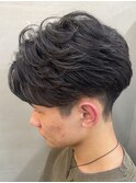 名古屋アクティブショートセンターパートニュアンスパーマメンズ