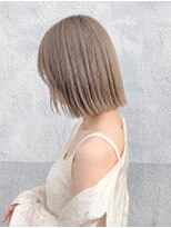 トクテ 高円寺(tokute) くびレイヤーエモージュ前髪モテベージュレイヤーミディ/高円寺