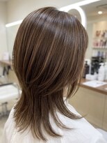 ビーワンヘアー 藤井寺 土師ノ里(B1hair)&nbsp;レイヤーウルフカット/艶カラー