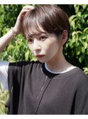 大人可愛い20代30代40代黒髪前下がりショートボブ丸みショート◎