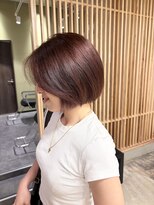 ジンカ(JINKA)&nbsp;ブリーチなしダブルカラーorange brown×ミニボブ