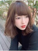 Silk-lei吉祥寺大人かわいいカーキグレージュフェザーバング20代