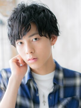 トニーアンドガイメン ホテル京阪仙台店(TONI&GUY MEN) 黒髪セミウエット束感ソフトツイスパのルーズヘアe仙台