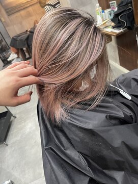 ラフ(LAFF) #バレイヤージュ#グレージュカラー#ボブウルフ#ココアベージュ