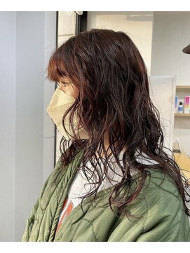 リベルテ 岡崎店(Liberte) ゆるふわパーマ♪ボルドーカラー