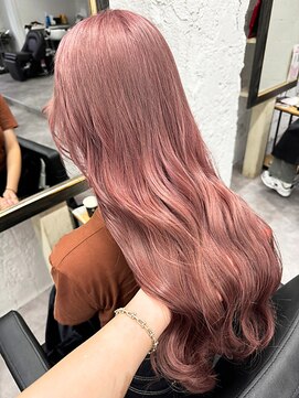 リア(riah) ケアブリーチ/透明感ミルキーカラー/ピンク/ロング