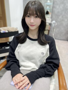 フォンド 津田沼(fond.) デザインカラー/レイヤーカット/ウェットヘア/オリーブベージュ