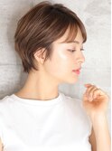 40代50代小顔黒髪ネビージュボブルフワンレン前髪ありショート