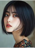 切りっぱなしのクラシカルボブ