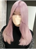 ハイライトカラーミルクティーベージュレイヤーカット