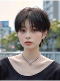 イメチェン 外ハネ ボブ 美髪 ワイドバング ブルーブラック
