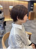 艶感グラデーションショート×グレージュ（イノアカラー）五十嵐