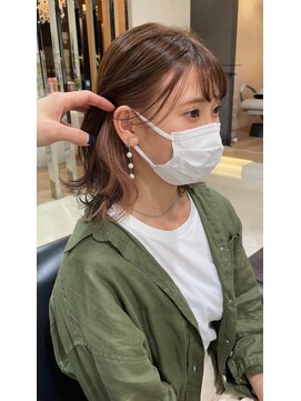 ショコララテ ふんわりミディアムレイヤー×イヤリングカラー！