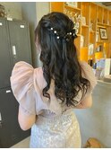ハーフアップ×黒髪アレンジ×清楚系スタイル/好印象間違いなし