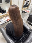 黒髪クラゲヘアーオリーブグレー小顔ココアベージュ