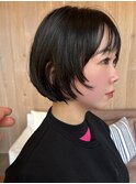 ミニボブショート髪型20代30代40代前髪あり前髪無し面長丸顔