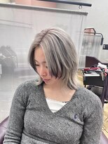 キセイ イオンモール新利府北館店(KISEI) エンドカラーホワイトシルバー×ブラック