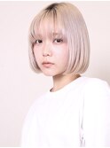 似合わせカット20代30代40代50代ミルクティーブロンドボブ0502