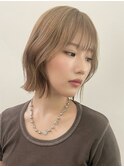 韓国ヘアハッシュボブミルクティーラテモカヘーゼルベージュ