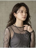 大人可愛い20代30代40代ロングレイヤーグレージュ