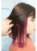 前下がりボブ+インナーカラー