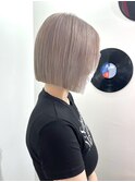 ミルクティーベージュダブルカラーケアブリーチショートボブ韓国