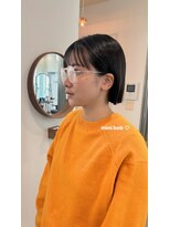 切りっぱなしボブ/顔周りレイヤー/前髪/原宿神宮前