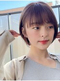 ★縮毛矯正ショートボブサイドバング前髪あり髪質改善内巻きボブ